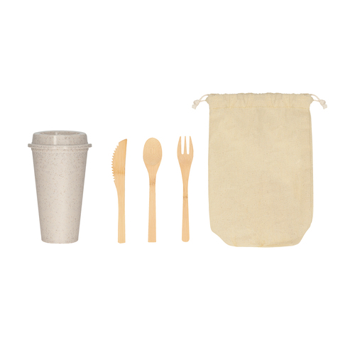 SET DE CUBIERTOS Y VASO TOBALÁ